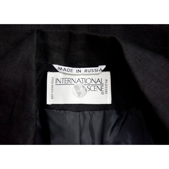 1980s Linen Blazer Size Medium 80s Minimalist Blazer Menswear Style Blazer - Picture 9 of 9